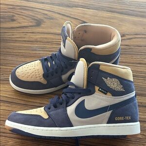 Nike Air Jordan Gore-Tex Navy and Beige Sneakers